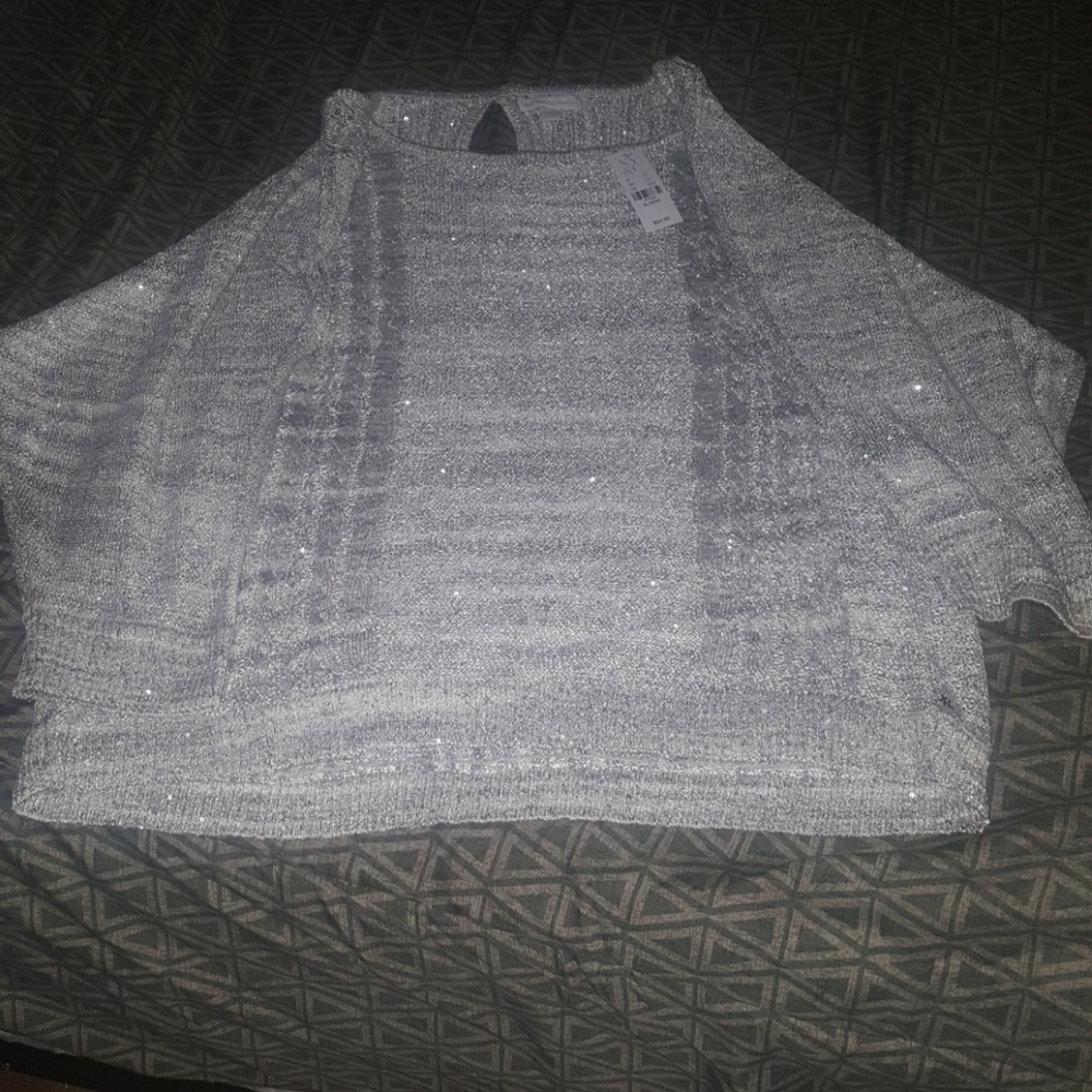 Brand NEW w tag NYC  silver sparkly sequin sweater